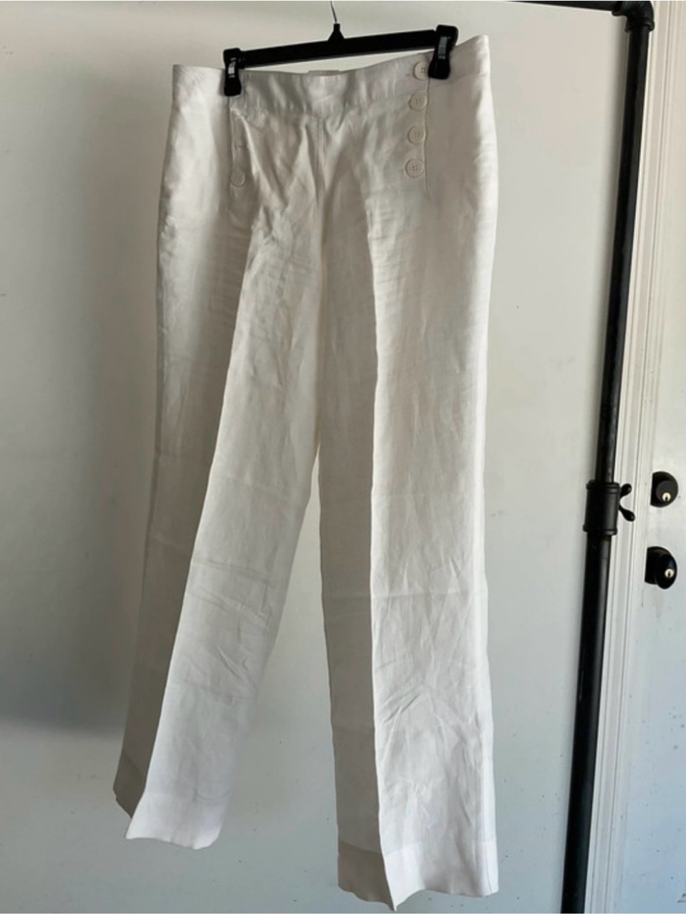 Max Studio Cream High-Rise Wide-Leg Linen Trousers(reasonable offers r welcomed) - Picture 4 of 4